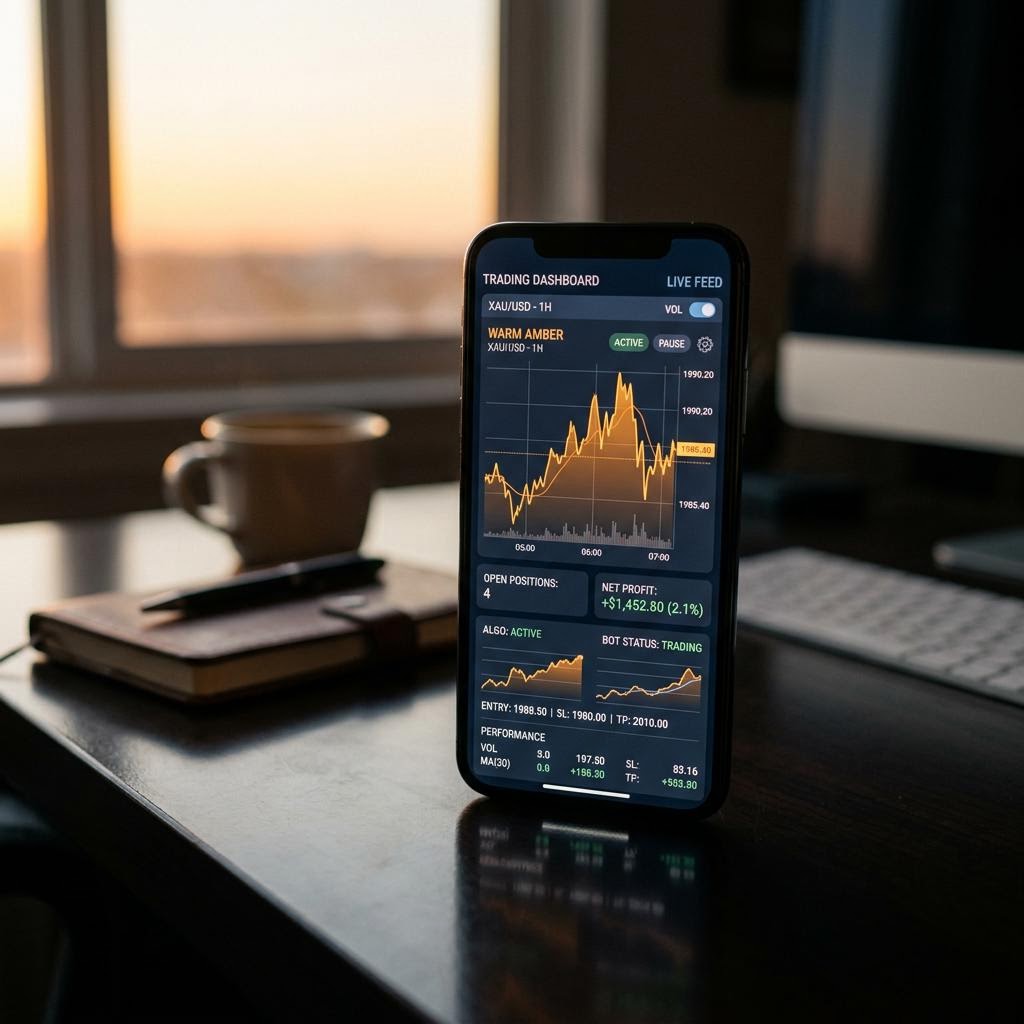 Interface de trading Meridian Legal sur smartphone